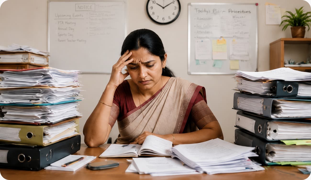 Teacher overwhelmed by manual paperwork