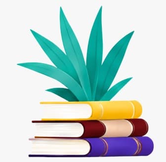 Books and learning plant illustration